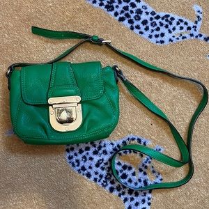 Green / gold MK Michael Kors crossbody purse
